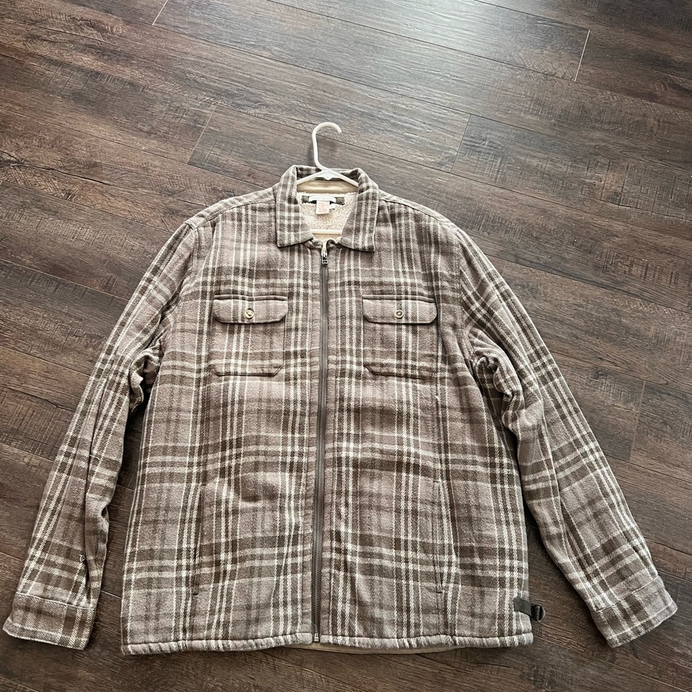 Men’s Flannel Jacket Sherpa Lined XL